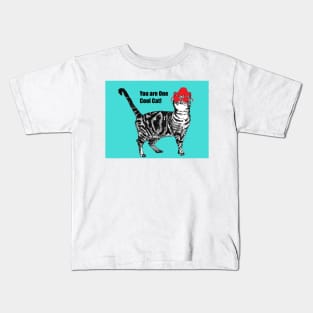 You are One Cool Cat Red Sunglasses Tabby Kids T-Shirt